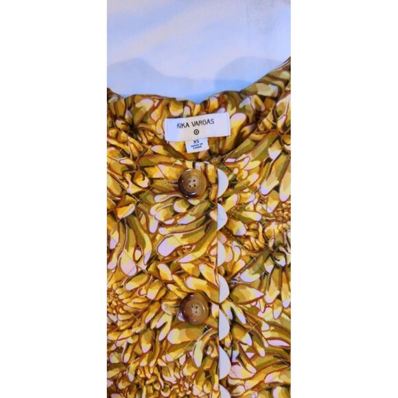 Kika Vargas Womens Floral Quilted Jacket With Button Front & Scalloped Edges Siz - Picture 3 of 8